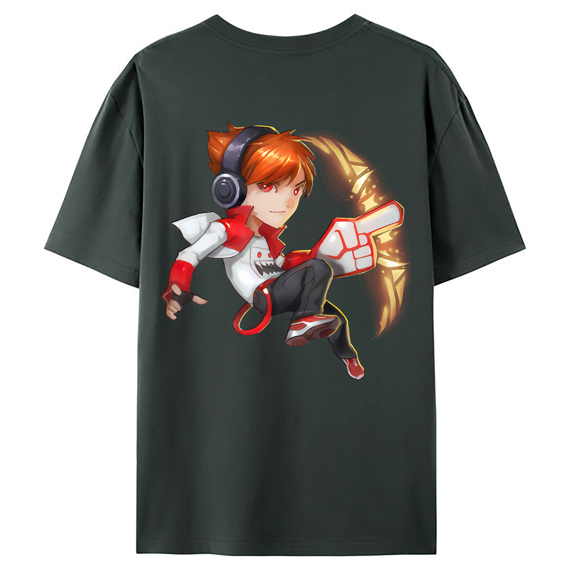 （画像用） リーグ・オブ・レジェンド League of Legends LOL 綿100％ メンズ半袖Tシャツ（バックプリント） 通気性